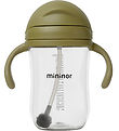 Mininor Kop m. Sugerør - Tritan - 330 ml - Mosgrøn