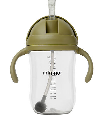 Mininor Kop m. Sugerør - Tritan - 330 ml - Mosgrøn