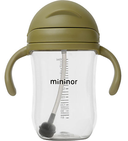Mininor Kop m. Sugerør - Tritan - 330 ml - Mosgrøn