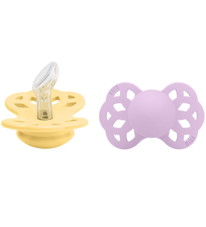 BIBS Infinity Anatomisk Silicone Pale Butter/Violet Sky 2 pak - flere størrelser