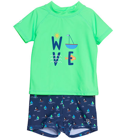 Color Kids Badesæt - Badebluse/Badebukser - Summer Green Color Kids Badesæt - Badebluse/Badebukser - Summer Green