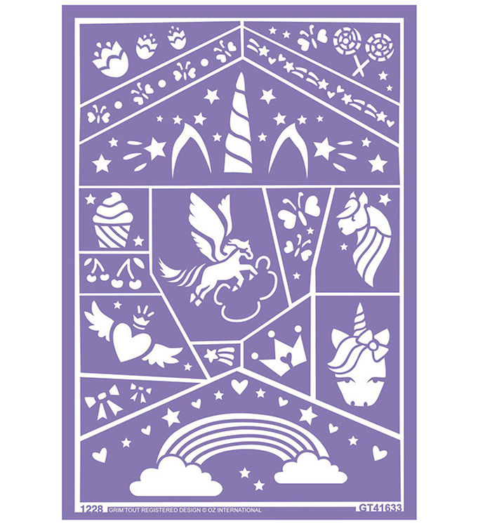 Grim Tout Stencil Til Ansigtsmaling - Enhjørning