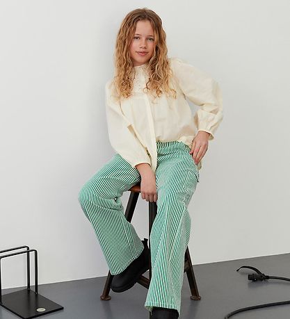 Sofie Schnoor Girls Jeans - Stribet - Green Sofie Schnoor Girls Jeans - Stribet - Green