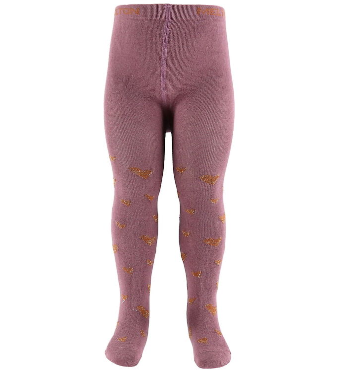 Melton Strømpebukser - Hearts Tights - Grape Shake