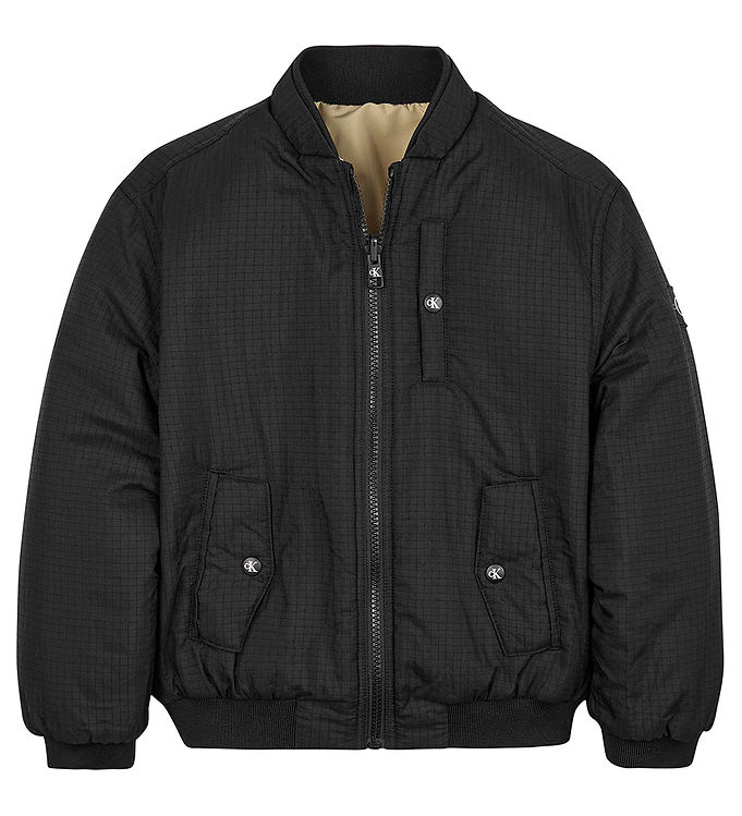 Calvin Klein Bomberjakke Vendbar Sort/beige