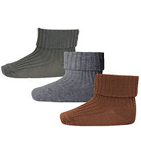 MP Strømper - Uld - 3-pak - Rib - Peacan Pie