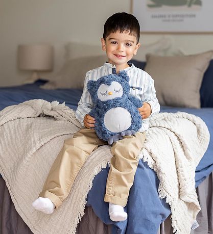 Teddykompaniet Bamse - Teddy Heaters - Ugle - 35 cm - Blå