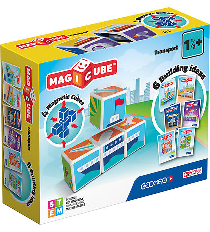 Geomag Magnetsæt - Magicube Printed Transport - 4 Dele