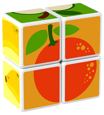 Geomag Magnetsæt - Magicube Printed Fruits - 4 Dele