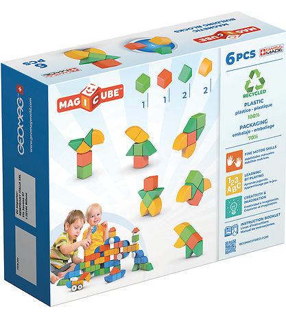 Geomag Magnetsæt - Magicube 3 Shapes Recycled - 6 Dele