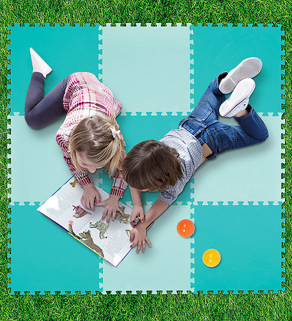 Ludi Skumgulv - 9 Dele - 145x145 cm - Grøn Ludi Skumgulv - 9 Dele - 145x145 cm - Grøn