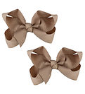 By Stær Bow Hair Clip - 2-Pack - 8 cm - Latte