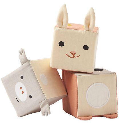 Kids Concept Bamser - 3 Stk. - 9x9 cm - Play Cubes Textile Kids Concept Bamser - 3 Stk. - 9x9 cm - Play Cubes Textile