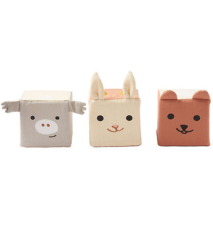 Kids Concept Bamser - 3 Stk. - 9x9 cm - Play Cubes Textile Kids Concept Bamser - 3 Stk. - 9x9 cm - Play Cubes Textile
