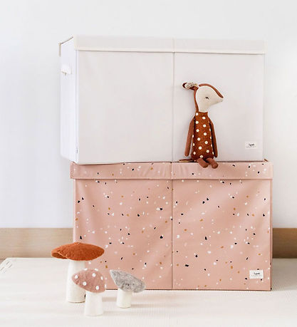 3 Sprouts Opbevaringskasse m. låg - 63 x 38 x 39 cm - Creme