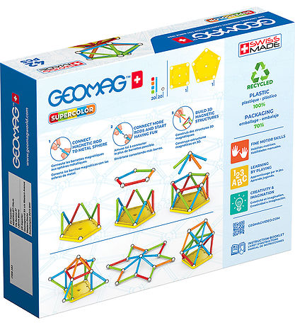 Geomag Magnetsæt - Supercolor Recycled - 42 Dele