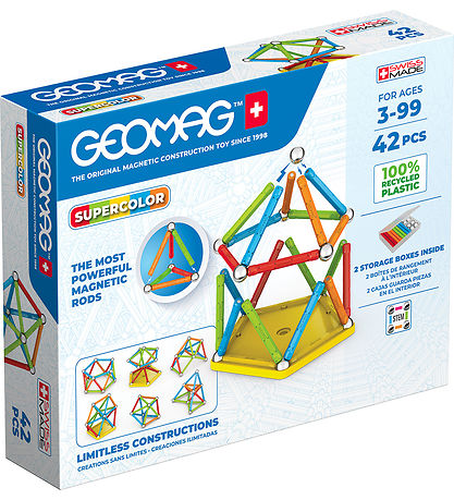 Geomag Magnetsæt - Supercolor Recycled - 42 Dele