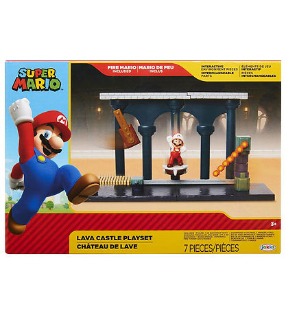 Super Mario Play Set - Lava Castle Playset - 7 Parts