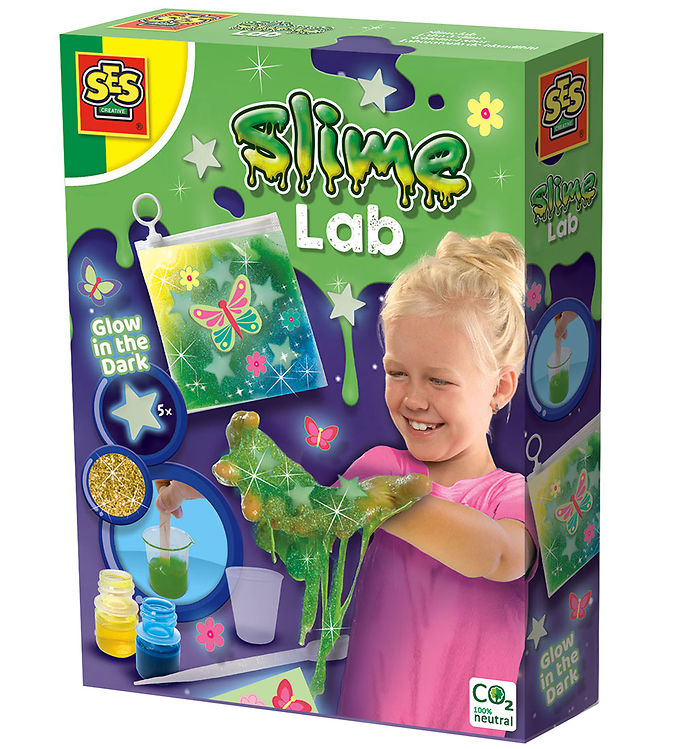 Ses Creative - Slime Lab - Glow In The Dark Slim Sæt