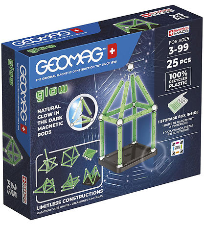 Geomag Magnetsæt - Glow Recycled - 25 Dele Geomag Magnetsæt - Glow Recycled - 25 Dele
