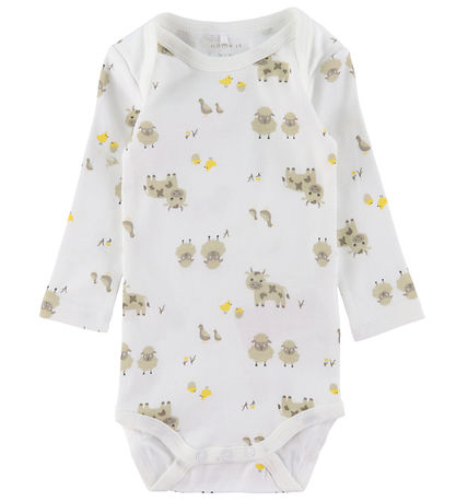Name It Bodysuit l/s - Noos - NbnBody - 2-Pack - Bright White/Fa