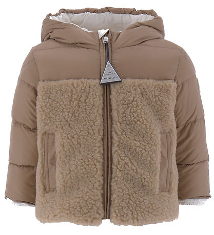 Moncler Dunjakke m. Teddyfleece - Amin - Sand Moncler Dunjakke m. Teddyfleece - Amin - Sand