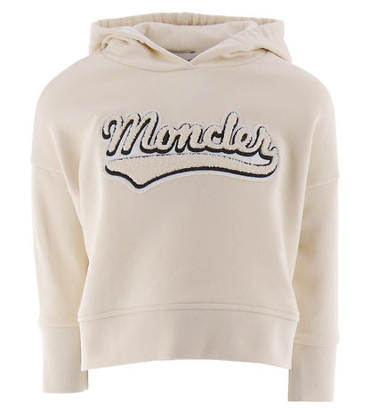 Moncler Hoodie - Off White w. Text Moncler Hoodie - Off White w. Text