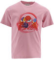 Moncler T-shirt - Dusty Rose m. Print Moncler T-shirt - Dusty Rose m. Print