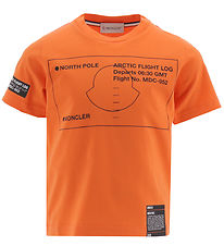Moncler T-shirt - Orange m. Print Moncler T-shirt - Orange m. Print