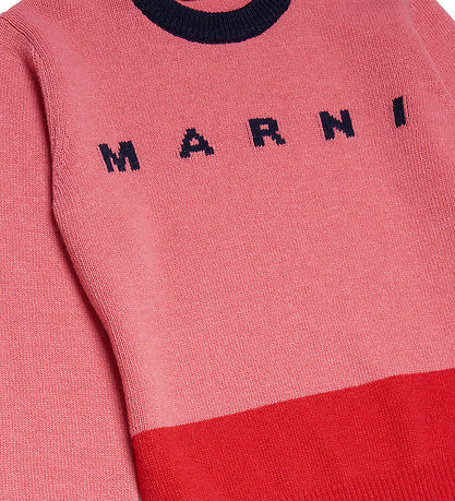 Marni Bluse - Uld - Koral/Rød m. Navy