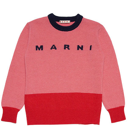Marni Bluse - Uld - Koral/Rød m. Navy