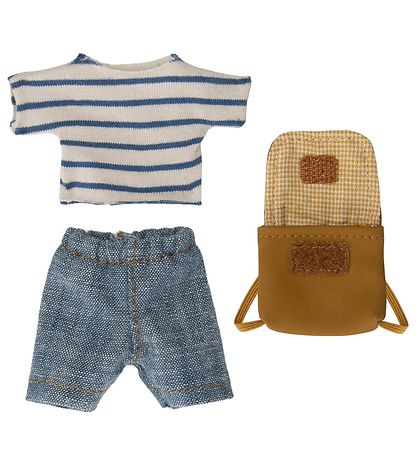 Maileg Mus - Storebror - Cykel-mus m. Taske - Blå