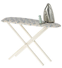 Maileg Miniature Iron & Ironing Board - White w. Flowers/Silver Maileg Miniature Iron & Ironing Board - White w. Flowers/Silver