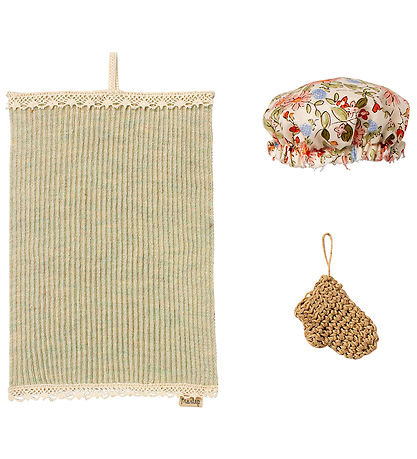 Maileg Wellness Sæt - Mini - Håndklæde/Badehat/Badehandske Maileg Wellness Sæt - Mini - Håndklæde/Badehat/Badehandske