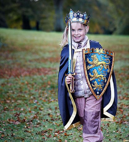 Liontouch Costume - Knight-Shield - Triple Lion - Blue/Yellow