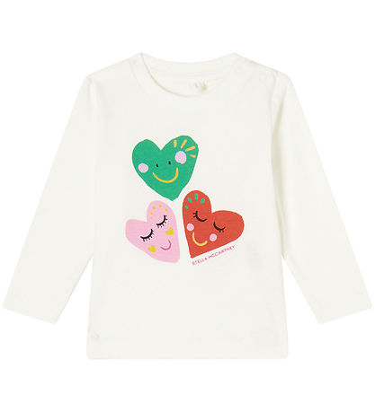 Stella McCartney Kids Bluse - Off White m. Hjerter Stella McCartney Kids Bluse - Off White m. Hjerter