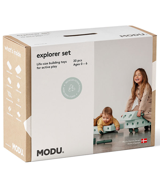 MODU Explorer Byggesæt 20 Dele - Ocean Mint/Forest Green