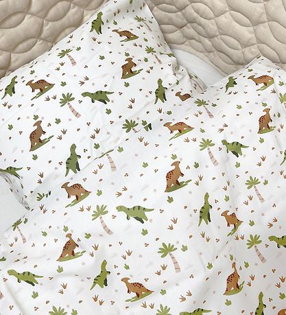 Nørgaard Madsens Bedding - Baby - White w. Dino Nørgaard Madsens Bedding - Baby - White w. Dino