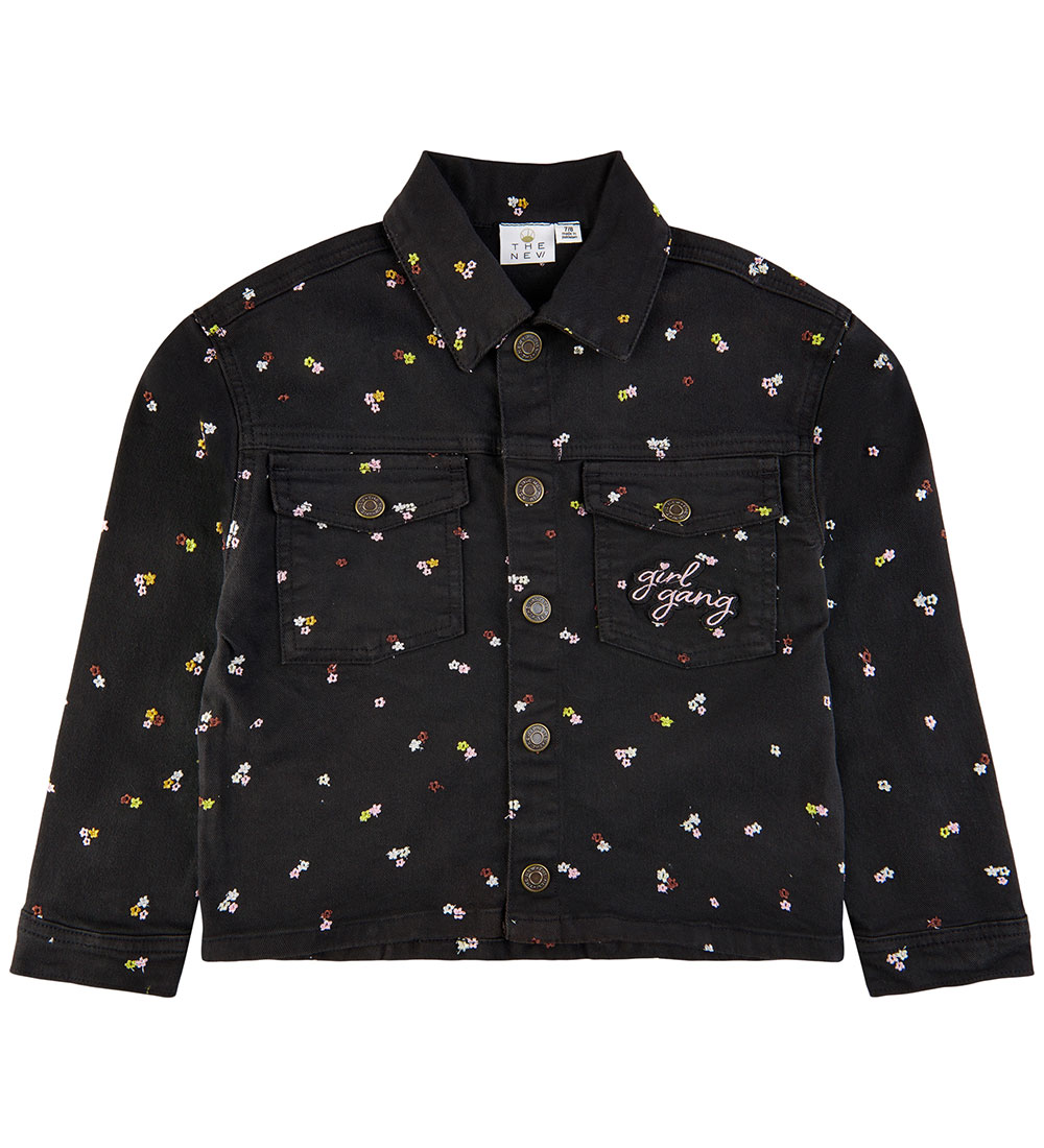 The New Overshirt - Denim - TnHellen - Phantom m. Blumen - The New - 7-8 Jahre (122-128) - Hemd/Bluse