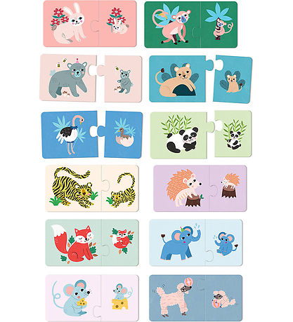 Vilac Puslespil - Træ - 12x2 Brikker - Mor Og Baby