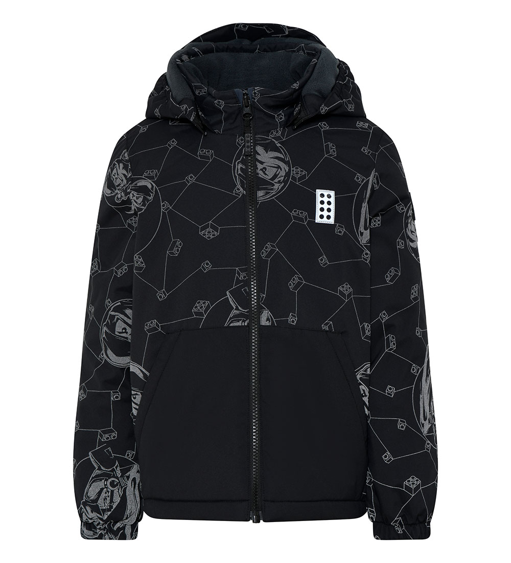 LEGO® Ninjago Winterjacke - LWJesse 604 - Schwarz m. Print - LEGO® Wear - 8 Jahre (128) - Winterjacken