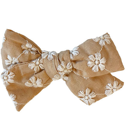 By Stær Hårspænde m. Sløjfe - Blanca - 9x6 cm - Beige m. Hvid Bl By Stær Hårspænde m. Sløjfe - Blanca - 9x6 cm - Beige m. Hvid Bl