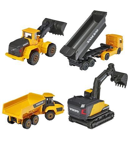 Majorette Legetøj - Volvo Arbejdsmaskiner - 4 stk