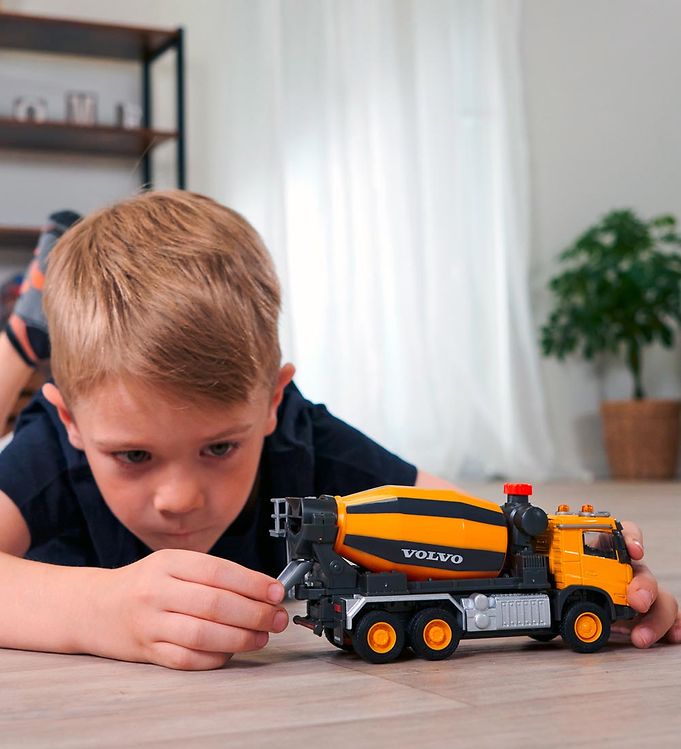 Majorette betonblander lastbil - gul, med lys og batteri