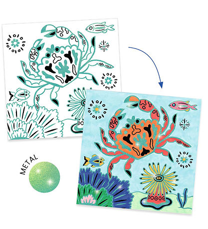 Djeco Farvelægningskort - 4 Stk. - Under The Sea Djeco Farvelægningskort - 4 Stk. - Under The Sea