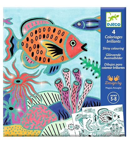 Djeco Farvelægningskort - 4 Stk. - Under The Sea Djeco Farvelægningskort - 4 Stk. - Under The Sea