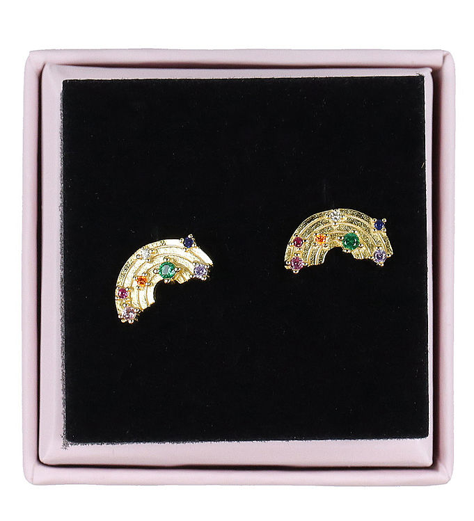 MillaVanilla Øreringe - Regnbue - Guld