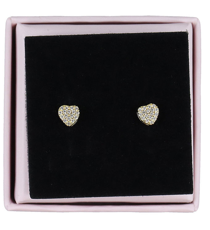 MillaVanilla Øreringe - Hjerte Glitter - Guld