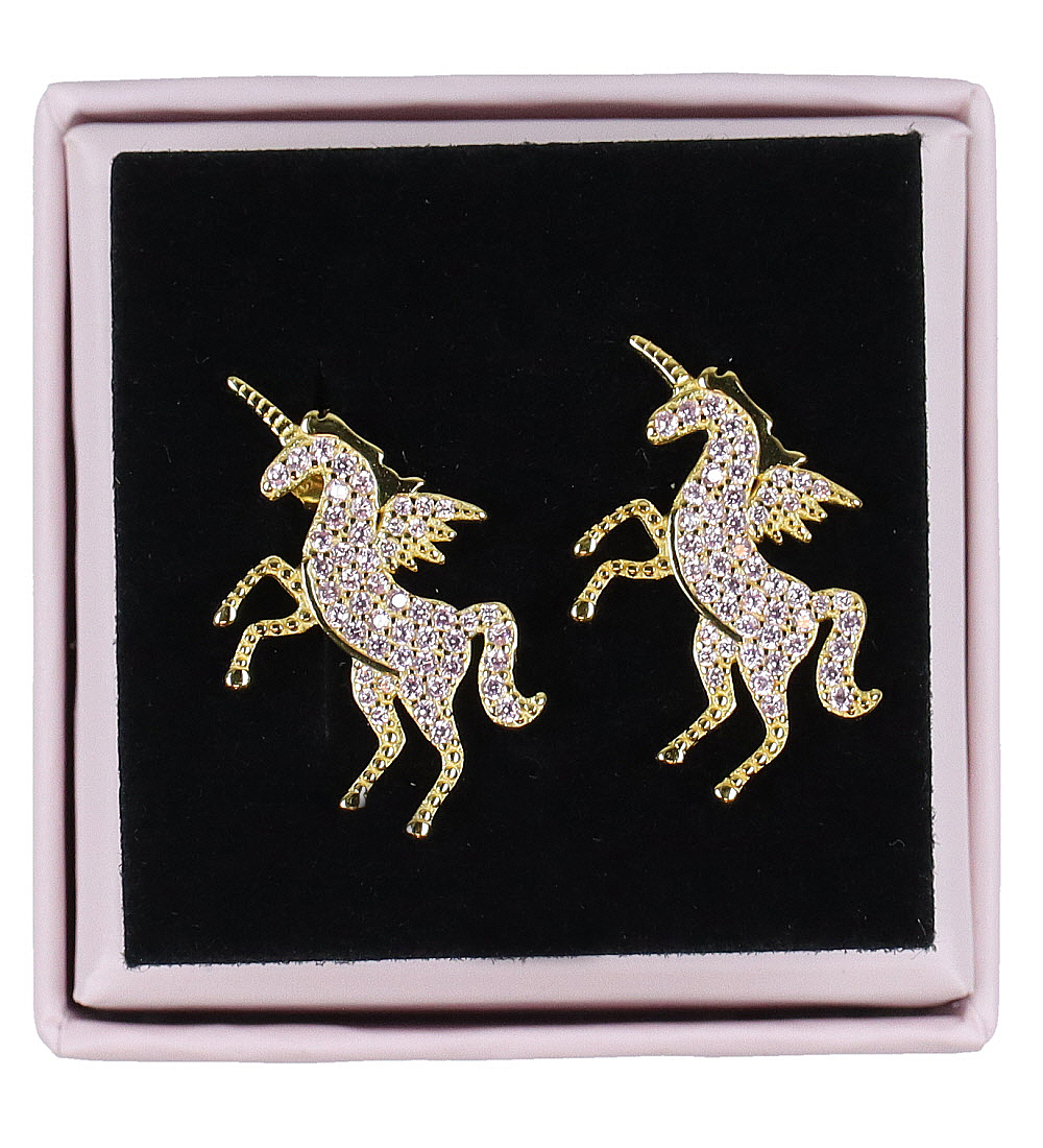 MillaVanilla Ohrringe - Einhorn - Gold/Pink - MillaVanilla - One Size - Schmuck
