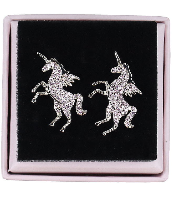 MillaVanilla Øreringe - Enhjørning - Sølv/Pink